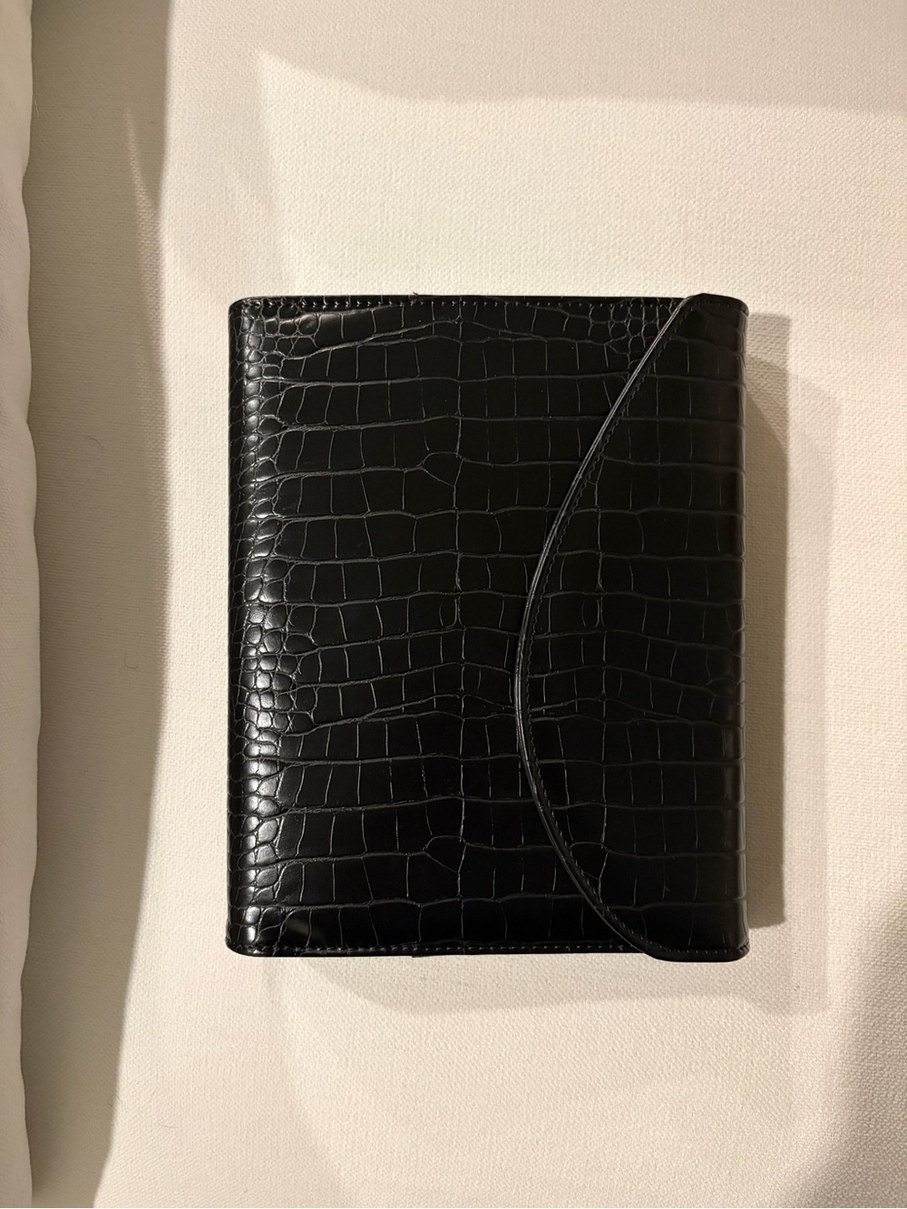 Stil A5 Black Croc-Embossed Leather Binder